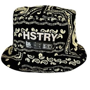 HSTRY by NAS “New York City to the World” Blk Cargo Bucket Hat Paisley Print